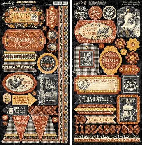 Zestaw naklejek Farmhouse Sticker Set - Graphic45 (4502062)