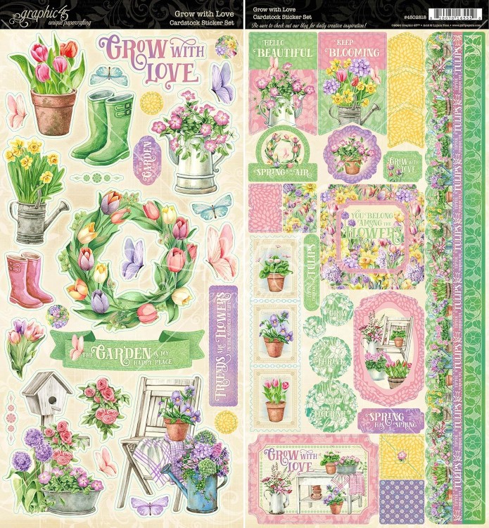 Zestaw naklejek Grow with Love Cardstock Sticker Set - Graphic45 (4502818)