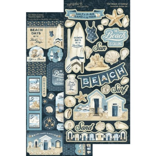 Zestaw naklejek The Beach is Calling Cardstock Sticker Set - Graphic45 (4502803)