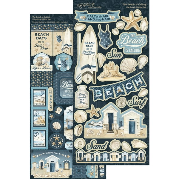 Zestaw naklejek The Beach is Calling Cardstock Sticker Set - Graphic45 (4502803)