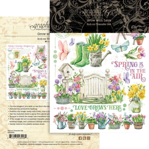 Transfer Grow with Love Rub-On Transfers - Graphic 45 (4502821)