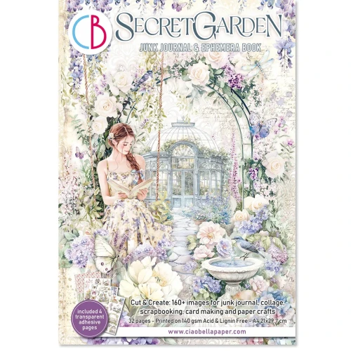 Papier do scrapbookingu A4 "Secret Garden" Ephemera Book - Ciao Bella (CBB007).webp