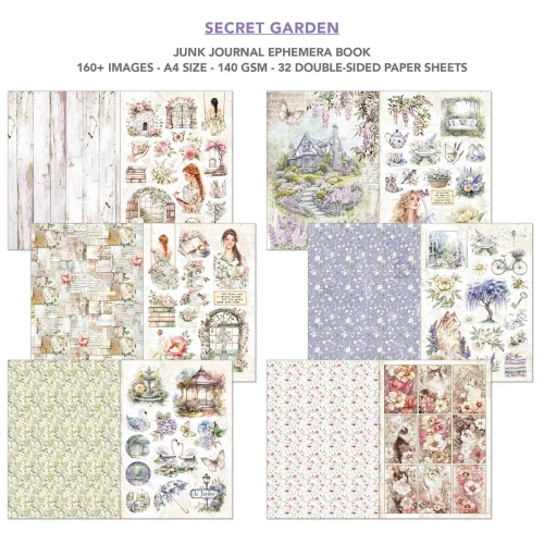 Papier do scrapbookingu A4 "Secret Garden" Ephemera Book - Ciao Bella (CBB007)- 2