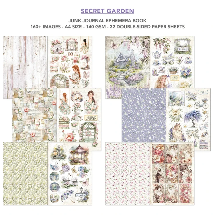 Papier do scrapbookingu A4 "Secret Garden" Ephemera Book - Ciao Bella (CBB007)- 2