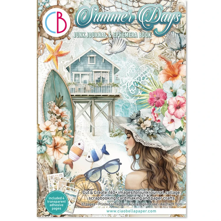 Papier-do-scrapbookingu-A4-ciao-bella-summer-days-a4-junk-journal-ephemera-book.webp