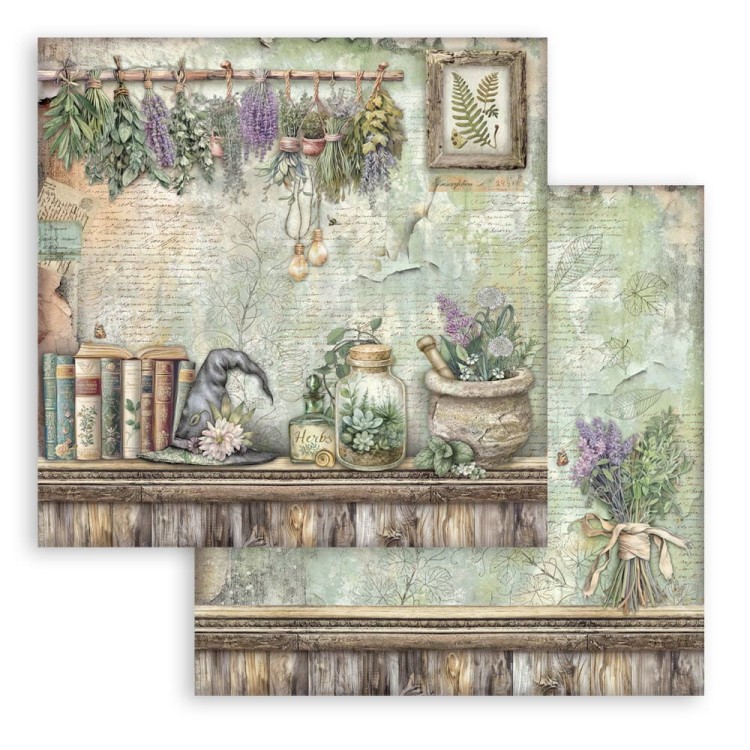Zestaw papierów do scrapbookingu 20x20 Herbarium Silvae - Stamperia SBBS135_3.jpg
