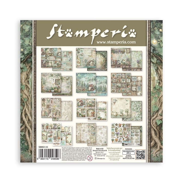 Zestaw papierów do scrapbookingu 20x20 Herbarium Silvae - Stamperia SBBS135_13.jpg