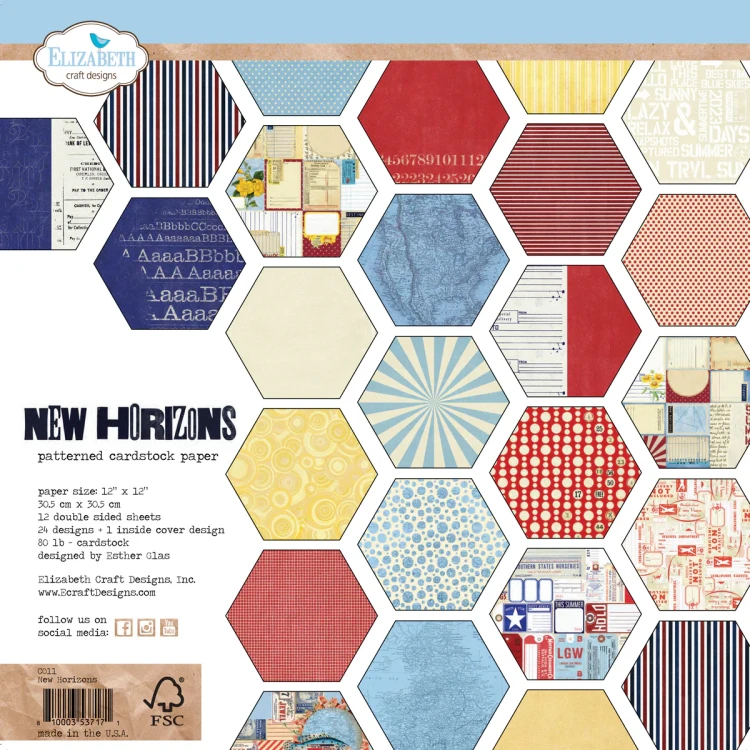 Zestaw papierów do scrapbookingu 30x30 New Horizons - ELIZABETH craft designs C011-1.webp