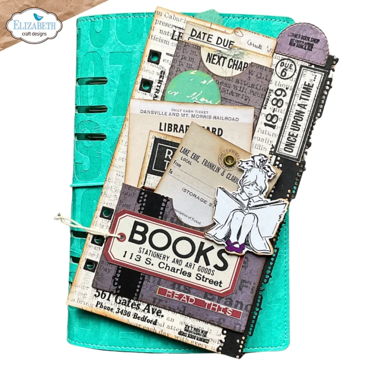 Zestaw stempli i wykrojników The bookstore - ELIZABETH craft design CSD374-4.webp