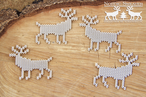 Tekturki Nordic sweater - deers - reny - Scrapiniec (4794)