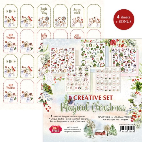 Kreatywny zestaw papierów 30,5x30,5cm - Magical Christmas - Craft&amp;you (CSET-MC-4)-1