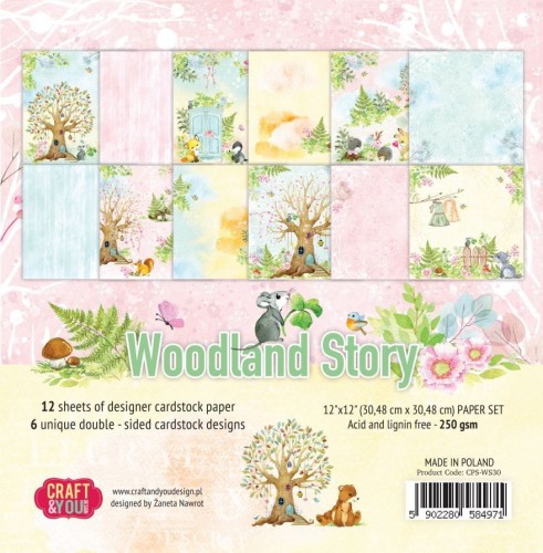 Zestaw papierów 30,5x30,5cm - Woodland Story - Craft&amp;you (CPS-WS30)