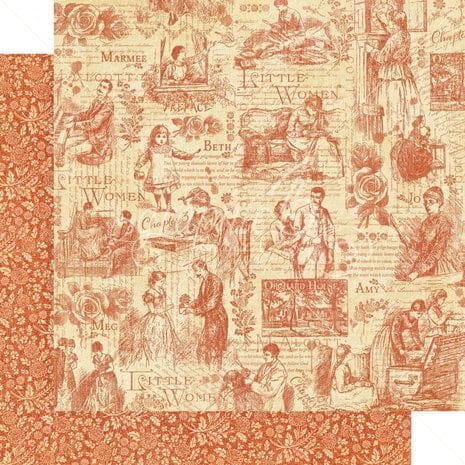 Arkusz papieru 30 x 30 Little Women - Time to Cherish - Graphic 45 (4501656)