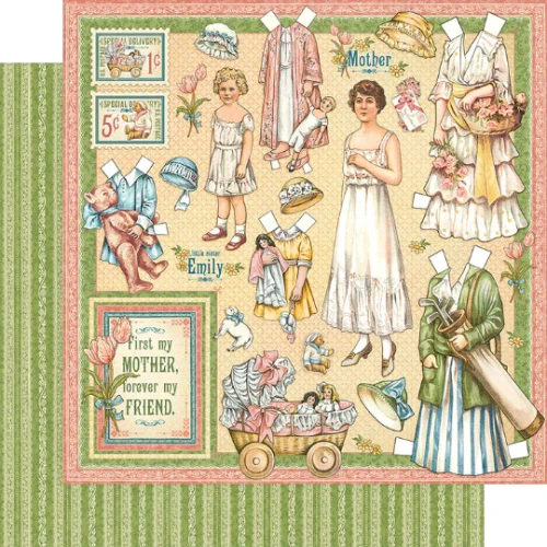 Arkusz papieru 30 x 30 Penny's Paper Doll Family - Mothers and Daughters - Graphic 45-4501583.webp