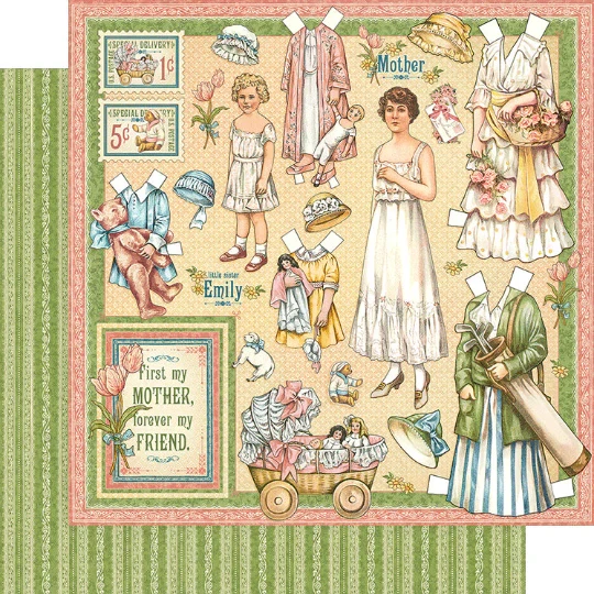 Arkusz papieru 30 x 30 Penny's Paper Doll Family - Mothers and Daughters - Graphic 45-4501583.webp