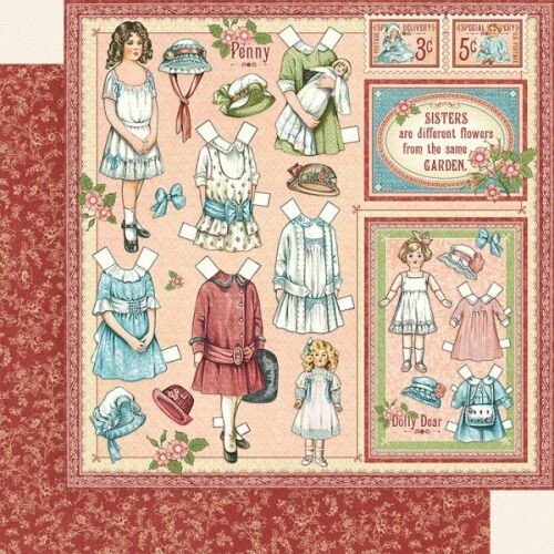 Arkusz papieru 30 x 30 Penny's Paper Doll Family - Sweet Sister - Graphic 45-4501581.jpg