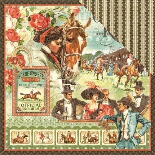 Arkusz papieru 30 x 30 Off to the Races - Graphic 45-4501446.jpg
