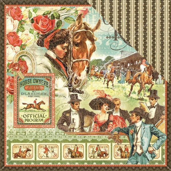 Arkusz papieru 30 x 30 Off to the Races - Graphic 45-4501446.jpg