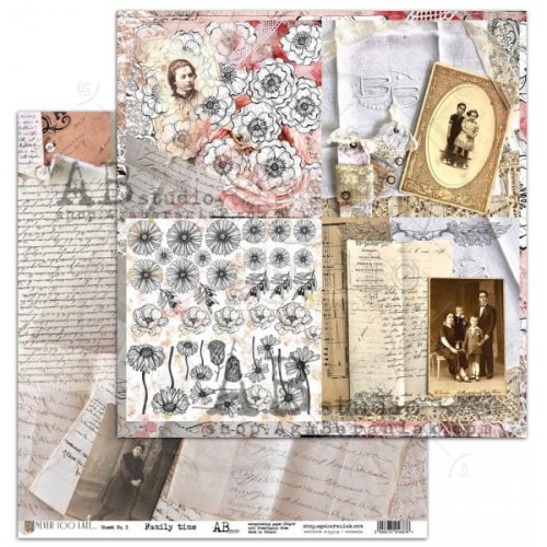 Arkusz papieru 30 x 30 Never too late- Family time - AB Studio