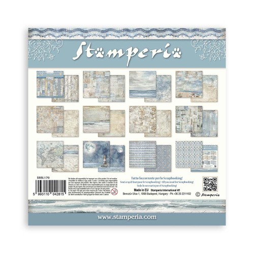 STAMPERIA BLOK PAPIERÓW SCRAP. 30x30cm 10szt SILENT SEA TŁA (1)