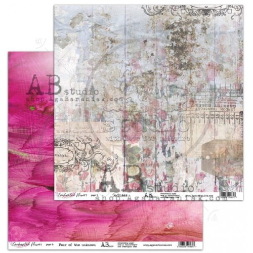 Arkusz papieru 30 x 30 Enchanted flowers - Fear of the unknown - AB Studio