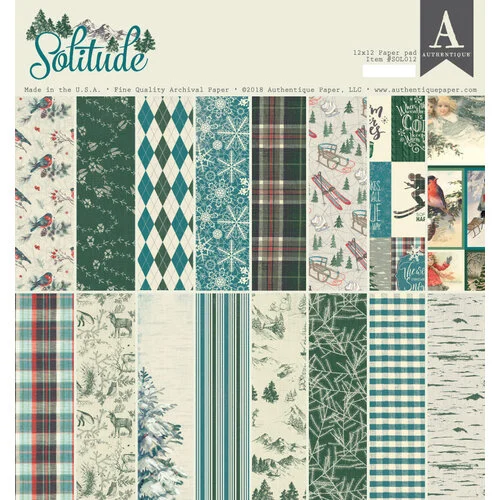 Zestaw papierów do scrapbookingu 30x30 Solitude - Authentique (SOL011)
