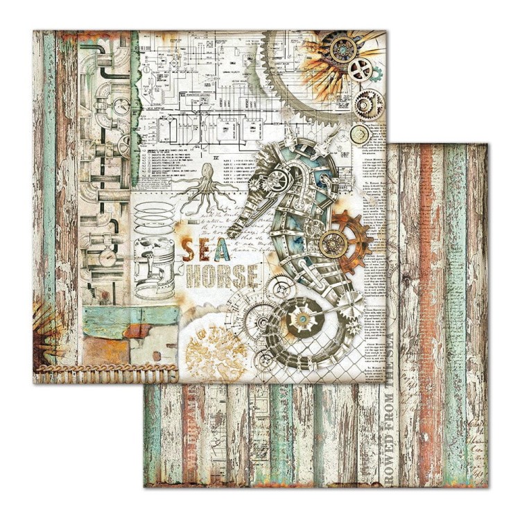 Zestaw papierów Mechanical Sea World 30x30cm Stamperia SBBL64-3.jpg