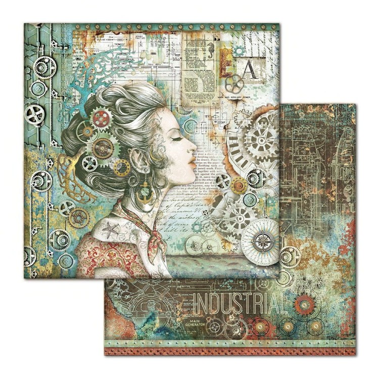 Zestaw papierów Mechanical Sea World 30x30cm Stamperia SBBL64-4.jpg