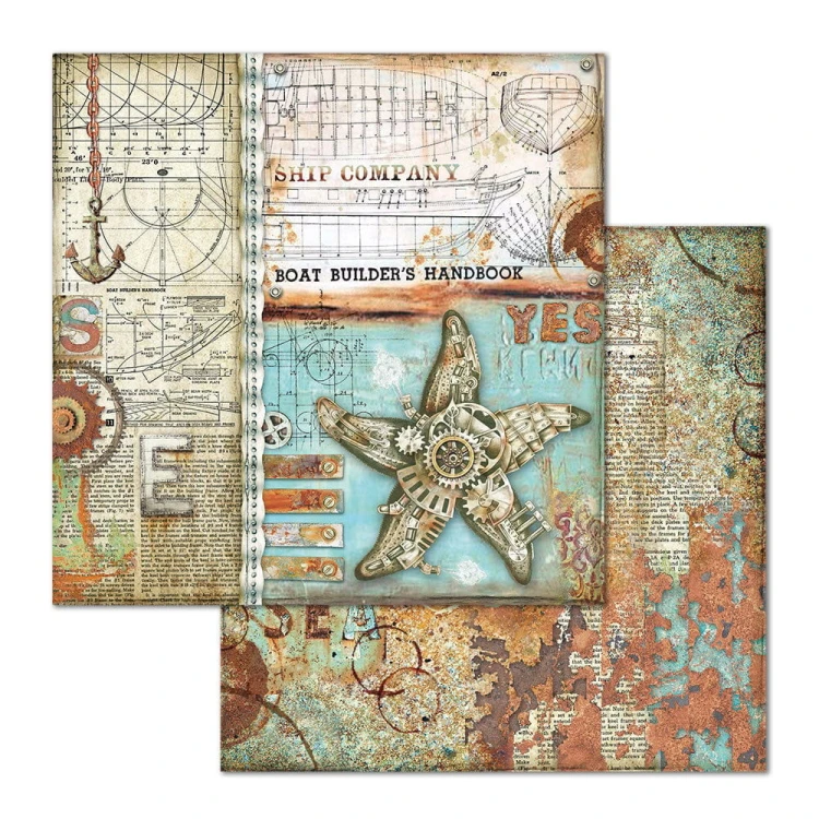 Zestaw papierów Mechanical Sea World 30x30cm Stamperia SBBL64-8.jpg
