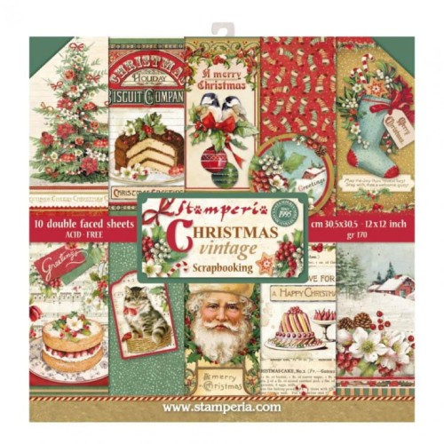 Zestaw papierów Christmas vintege 30x30cm Stamperia SBBL45.jpg