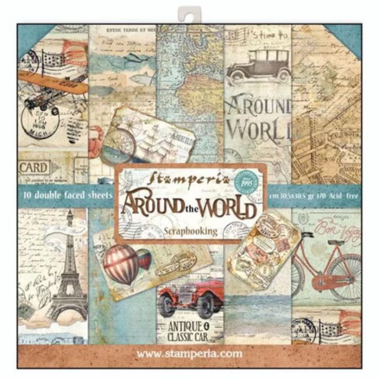 Zestaw papierów Around the world 30x30cm Stamperia  SBBL28.jpg
