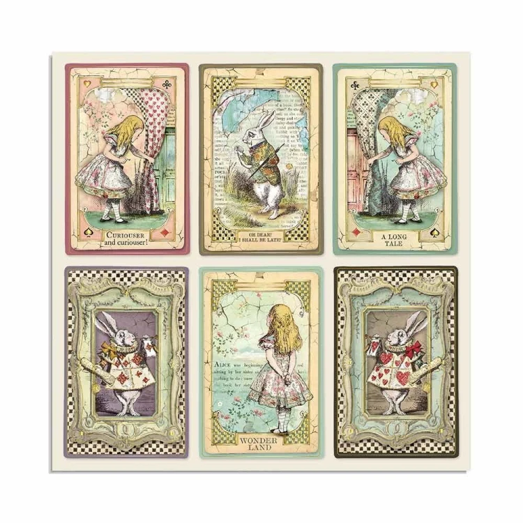 Zestaw jednostronnych papierów do scrapbookingu 30x30 "Alice" Maxi Pack (Single Face) - Stamperia SBBXLB08G-05.jpg