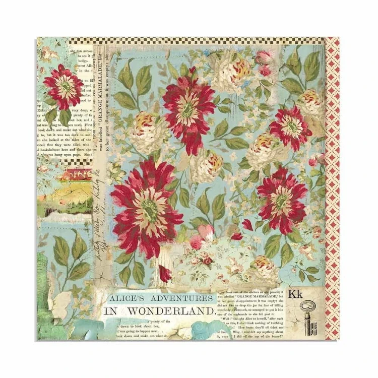 Zestaw jednostronnych papierów do scrapbookingu 30x30 "Alice" Maxi Pack (Single Face) - Stamperia SBBXLB08G-07.jpg