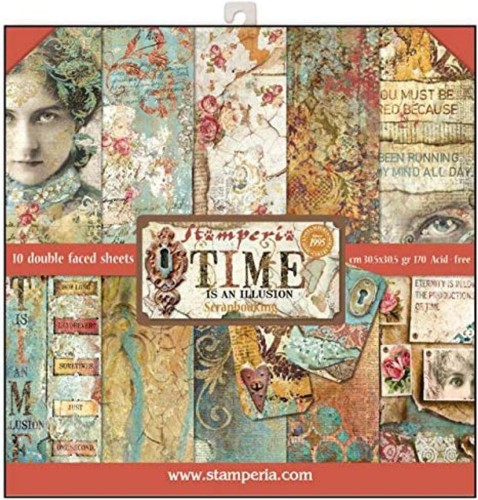 Zestaw papierów Time is an Illusion 30x30cm Stamperia SBBL33.jpg