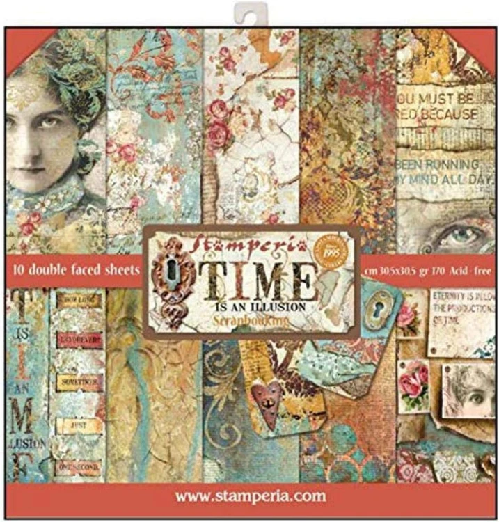 Zestaw papierów Time is an Illusion 30x30cm Stamperia SBBL33.jpg