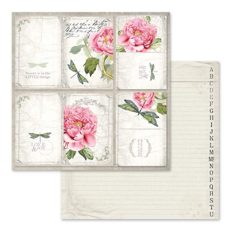 Zestaw papierów Letters &amp; Flowers 30x30cm Stamperia SBBL22-6.jpg