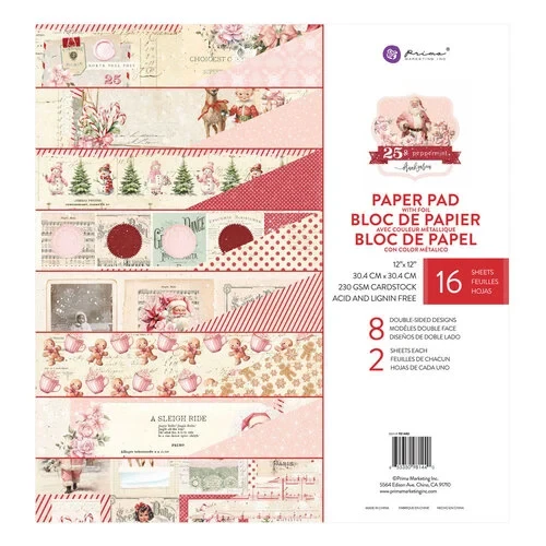 Zestaw papierów 25 &amp; Peppermint 30x30 Prima Marketing (981440) 981440.webp