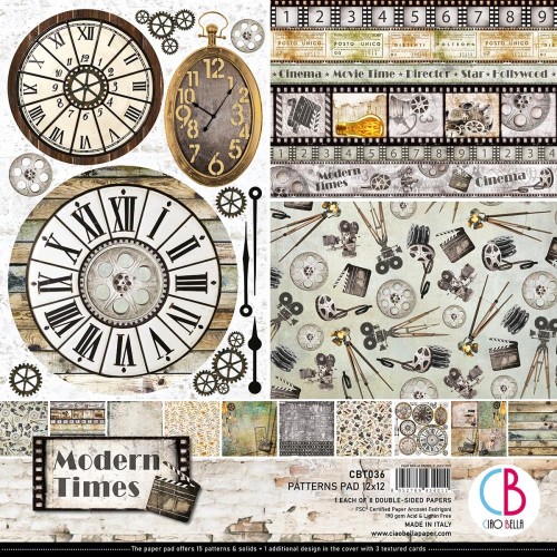 Zestaw papierów - Modern Time (tła) - 30x30cm /8 szt Ciao Bella CBT036.jpg
