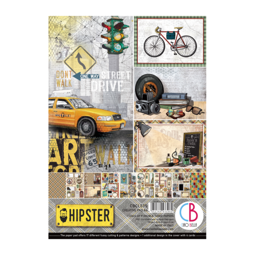 Zestaw papierów - Hipster (Creative PAD) - A4 /9 szt Ciao Bella CBCL035.jpg