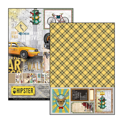 Zestaw papierów - Hipster (Creative PAD) - A4 /9 szt Ciao Bella CBCL035-1.jpg