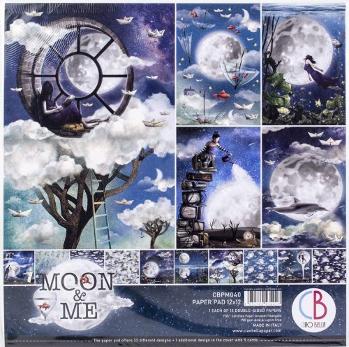 Zestaw papierów - Moon &amp; me - 30x30cm /12 szt Ciao Bella CBPM040.jpg