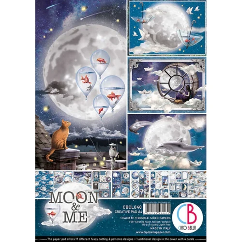 Zestaw papierów - Moon &amp; Me (Creative PAD) - A4 /9 szt Ciao Bella cbcl040.webp