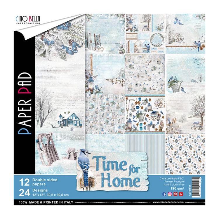 Zestaw papierów - Time for Home - 30x30cm /12 szt Ciao Bella CBPM024.jpg