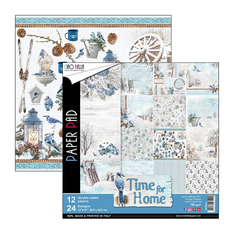 Zestaw papierów - Time for Home - 30x30cm /12 szt Ciao Bella CBPM024-1.jpg
