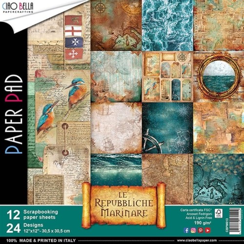 Zestaw papierów - Le Repubbliche Marinare - 30x30cm /12 szt Ciao Bella CBPM013.jpg