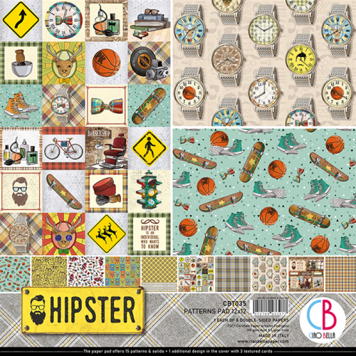 Zestaw papierów - Hipster (tła) - 30x30cm /8 szt Ciao Bella CBT035.png