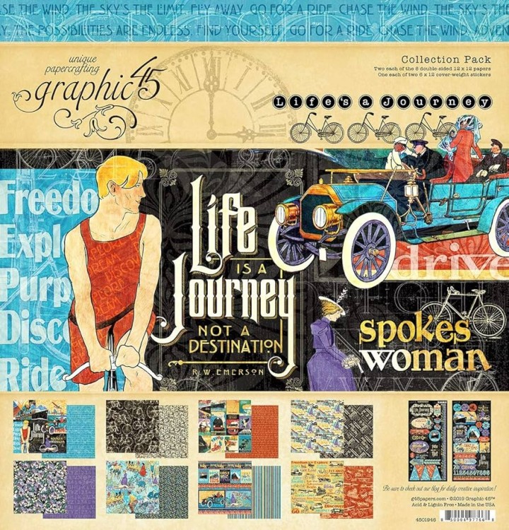 Zestaw papierów do scrapbookingu 30x30 Life's a Journey - Collection Pack - Graphic45 4501946.jpg