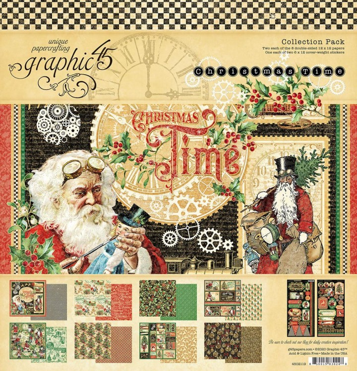 Zestaw papierów do scrapbookingu 30x30 Christmas Time- Collection Pack - Graphic45 4502119.jpg