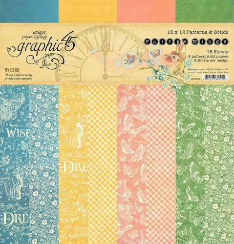 Zestaw papierów do scrapbookingu 30x30 Fairie Wings - Patterns Pack - Graphic45 4502084.jpg