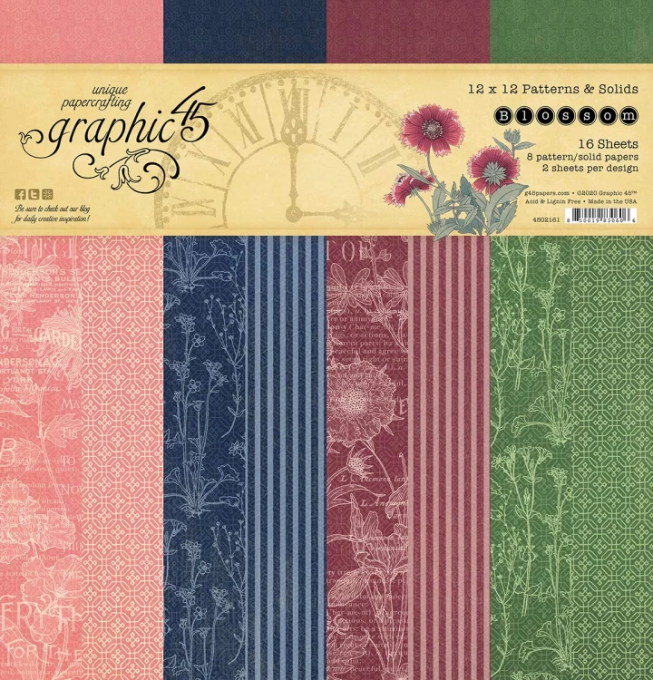 Zestaw papierów do scrapbookingu 30x30 Blossom - Patterns Pack - Graphic45 4502161.jpg